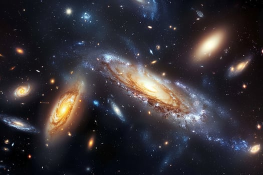 Grandeur Cluster of Galaxies in Cosmic Dance nature background photo