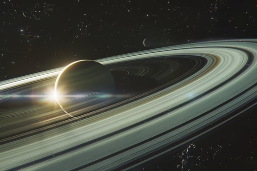 Interplanetary nature background Space Exploration Discovery Space Probe Exploring Saturns Rings photo