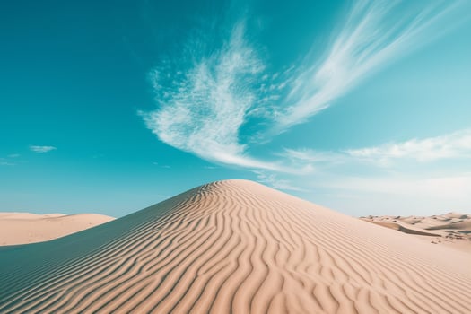 Desert Landscape nature background with Sand Dunes and Clear Blue Sky photo