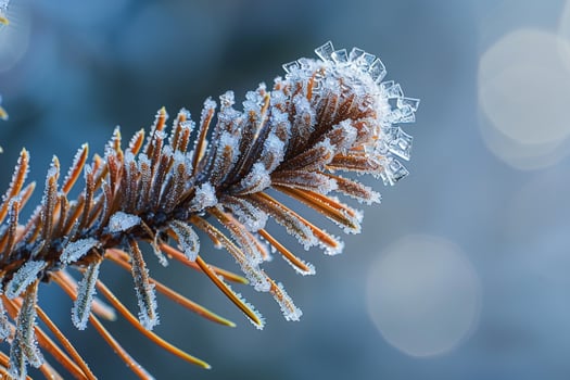 Enchanting Nature of Frost Covered Pine Needles Showcasing Delicate Ice Crystals in Intricate Patterns nature background photo