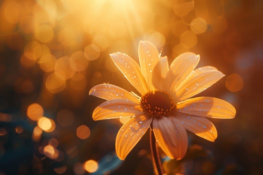 Enchanting Sunlight Filtering Through Delicate Petals of Blooming Flower nature background photo
