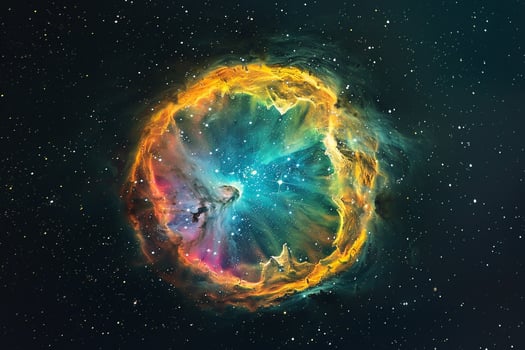 Cosmic Splendor of Planetary Nebula Showcasing Stellar Birth and Death in Vibrant Colors photo