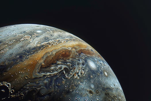 Ganymede Largest Moon of Jupiter Cratered Surface and Icy Plains Background and Nature photo