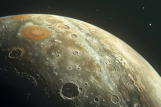 Ganymede Largest Moon of Jupiter Cratered Surface and Icy Plains Background and Nature photo