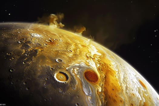 Majesty Io One of Jupiters Moons Volcanic Surface with Sulfur Dioxide Plumes Background and Nature photo