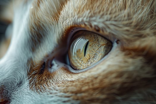 Kittens Eye Innocence and Curiosity Reflected in Bright Iris Background and Nature photo