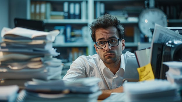 Overworked in the Office photo