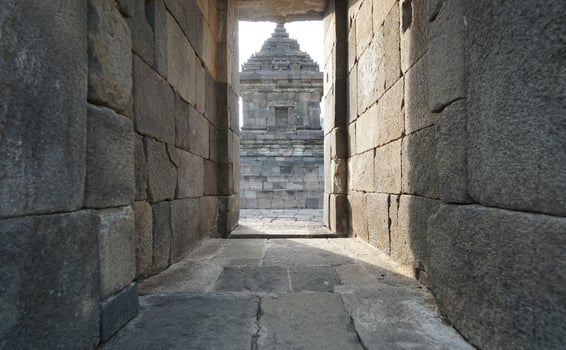 Barong Hindu Temple in the Ratu Boko Complex, Prambanan view wide angle photo