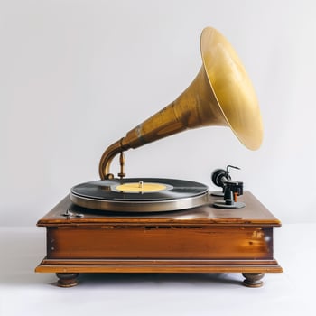 Vintage Wooden LP Player photo
