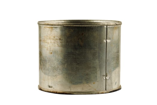 Old tin can isolate without labels photo