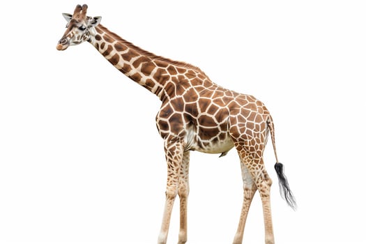 Side View of a Giraffe with Unique Patterns. photo