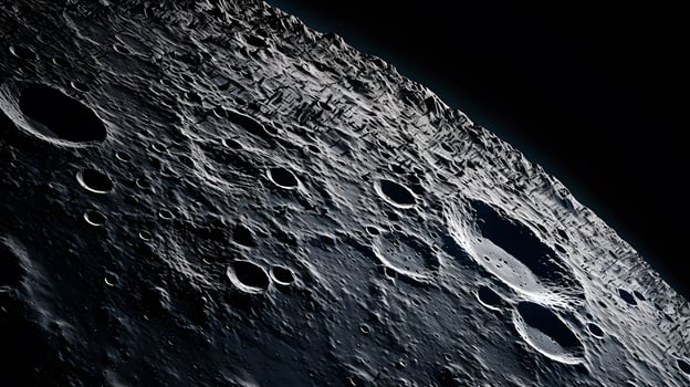 Full Moon in the space. Neural network photo