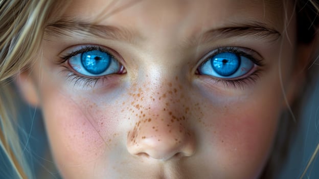 Young Girl With Blue Eyes Close-Up photo