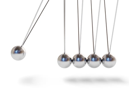 Action sequrence concept Newton's cradle executive photo