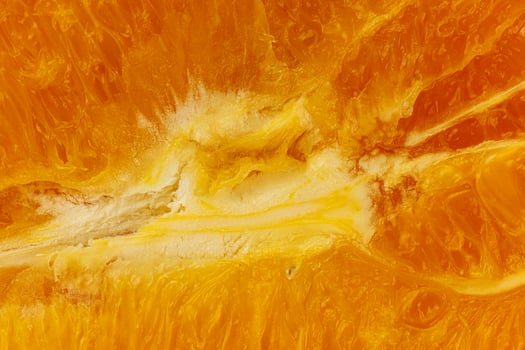 Sliced orange close-up. Slice of orange background or texture photo