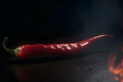 Hot red chili smoking or steaming. Neural network photo