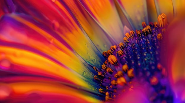 Abstract Macro Shot Vibrant Flower Petals Blossoming. photo