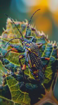 Close-up of a jewel bug with intricate patterns on its body photo