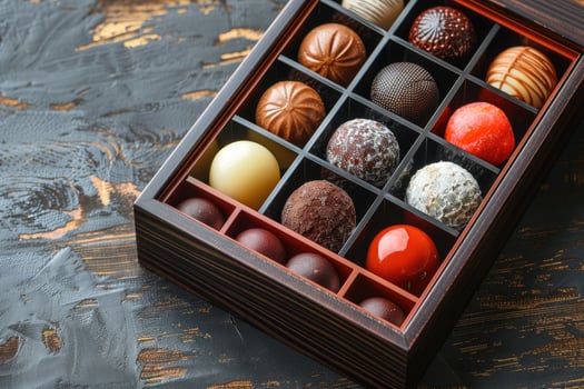 Traditional Japanese dessert mochi balls presented in a beautiful, traditional Japanese box photo