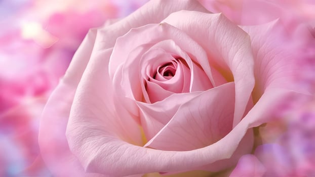 a pink rose is shown in a blurred background photo