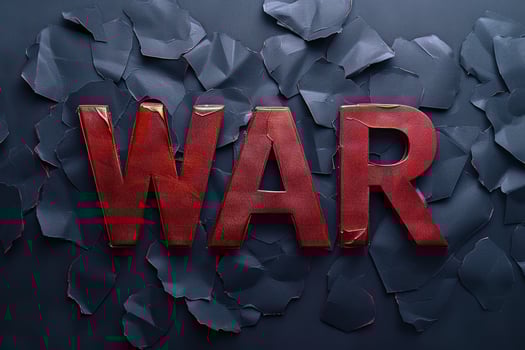 word war sitting on the ground with pieces broken, photo
