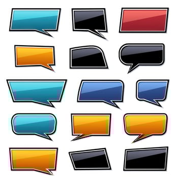 colorful speech bubbles with different positions, photo
