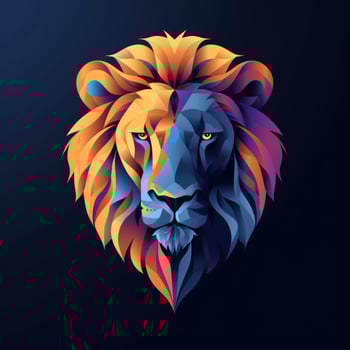 the low - poly lion can be seen in this image, photo