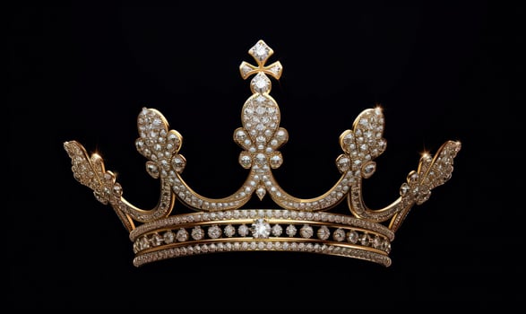 a very fancy gold crown like object against a black background, photo