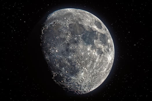 moon seen from the earth in space, photo