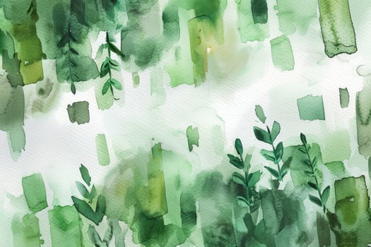 abstract watercolor painting, made in greens, photo