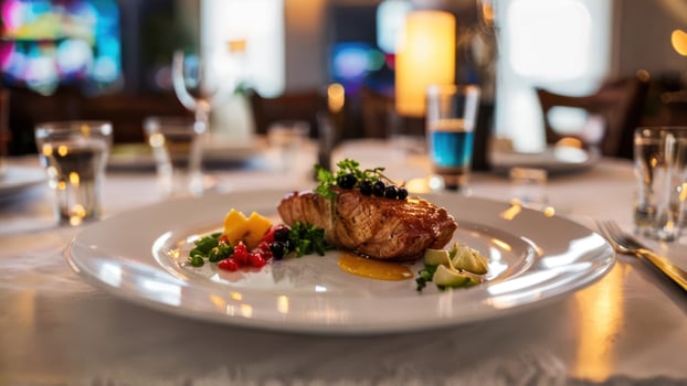 a very nice white plate with some sort of food, photo