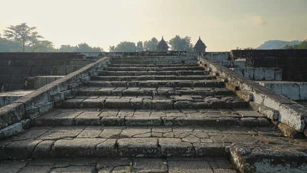 Barong Hindu Temple in the Ratu Boko Complex, Prambanan view wide angle photo