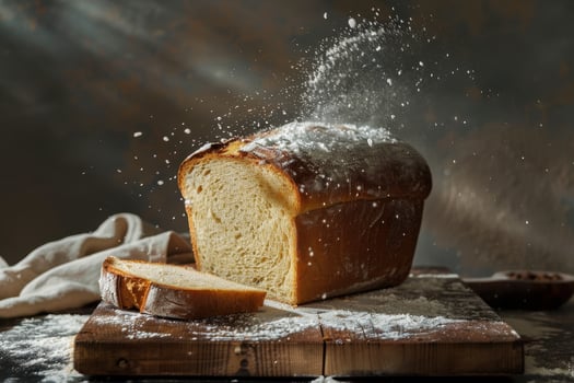 Freshly Baked Bread with Flour Dust photo