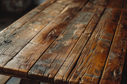 Old distressed reclaimed wood table top showing grain and knots photo