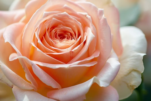 Peach Rose Blossom Nature Background. Soft and Elegant Bloom. Floral . Romantic and Fresh Nature Scene photo