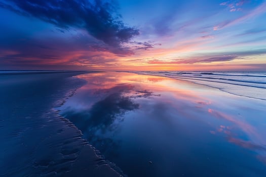 Twilight Sky Over Beach Nature Background photo