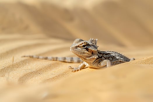 Lizard Camouflaged in Desert Sand with Nature Background photo