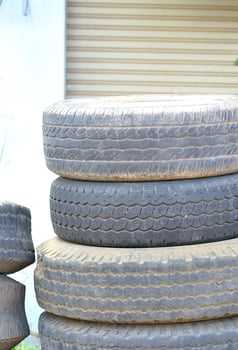 Old car tires photo