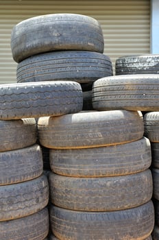Old car tires photo