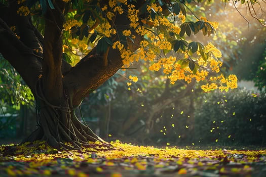 Ylang Ylang Tree in Bloom  Nature Background photo