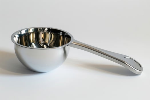 Stainless steel ice cream scoop on a white background. photo