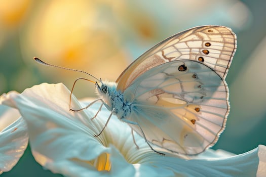Butterfly Resting on Flower Petal with Nature Background photo