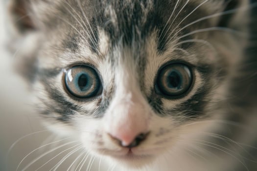 Close-up of a cute kitten's face. photo