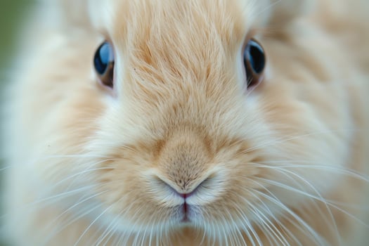 Close-up of a curious bunny's face. photo