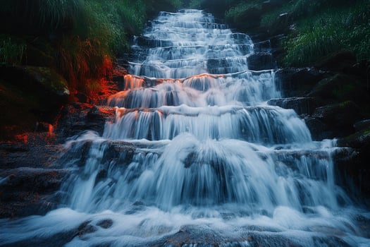 Waterfall in Minimalist  Nature Background photo