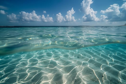 Beach with Crystal Clear Waters Serene Coastal  Nature Background photo