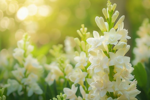 Tuberose Flowers in an Elegant Garden with Lush Green Background Nature photo