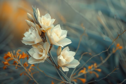 Yucca Flowers with Spiky Leaves. Nature Background photo
