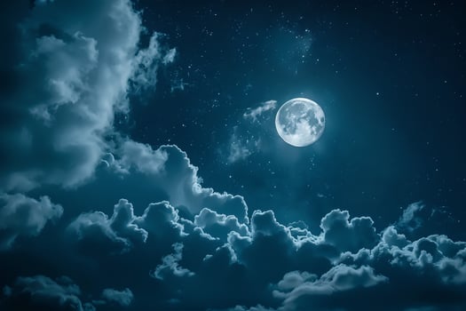 Moonlit Clouds Drifting Across Night Sky Nature Background photo