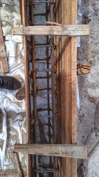 Aerial view of construction worker in construction site photo